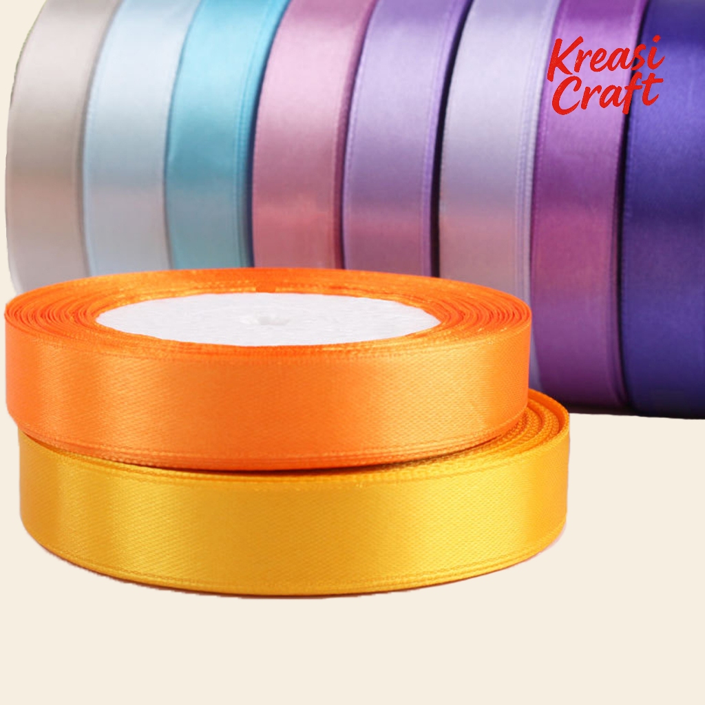 

KreasiCraft Pita Kain Satin 1/2" Inch Inci 1,2 cm Ribbon Kado Pesta Ulang Tahun Buket