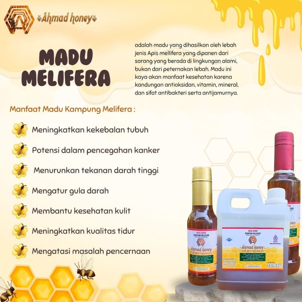 

madu 500ml asli murni kampung melifera Madu kesehatan madu asli madu madu multiflora madu melifera