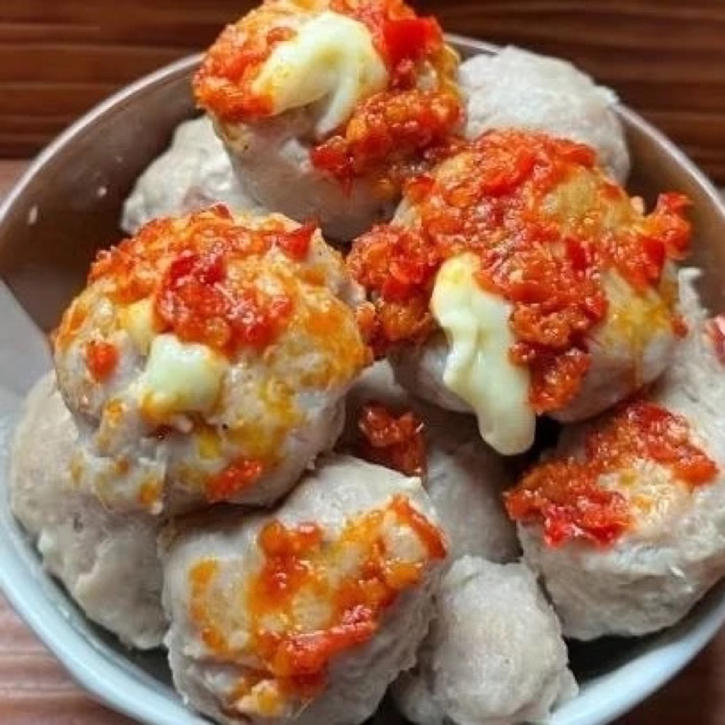 

ISI 4 BAKSO KEJU FREE CHILI OIL / BAKSO KEJU MERCON