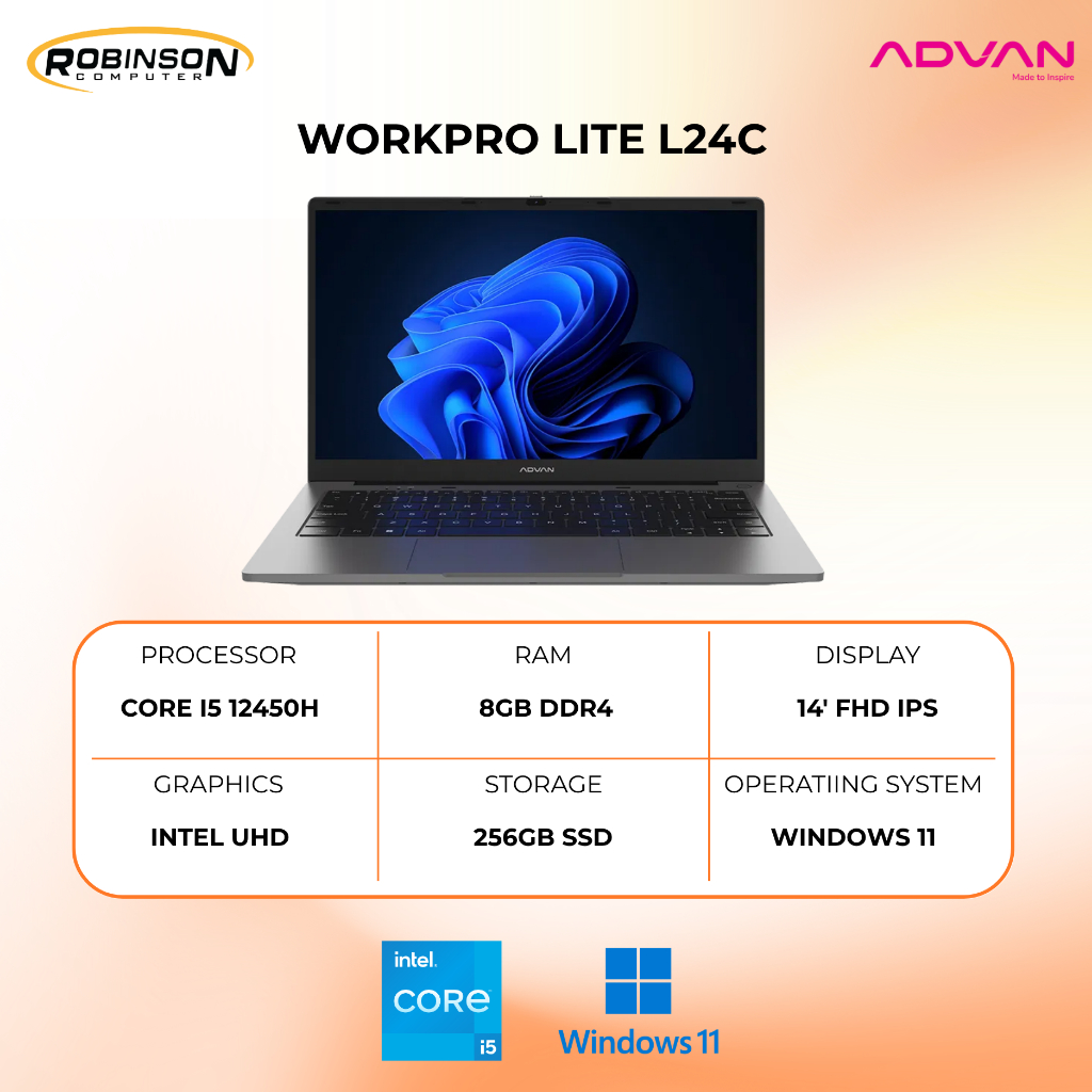 LAPTOP | ADVAN WORKPRO LITE L24C | CORE I5 GEN 12