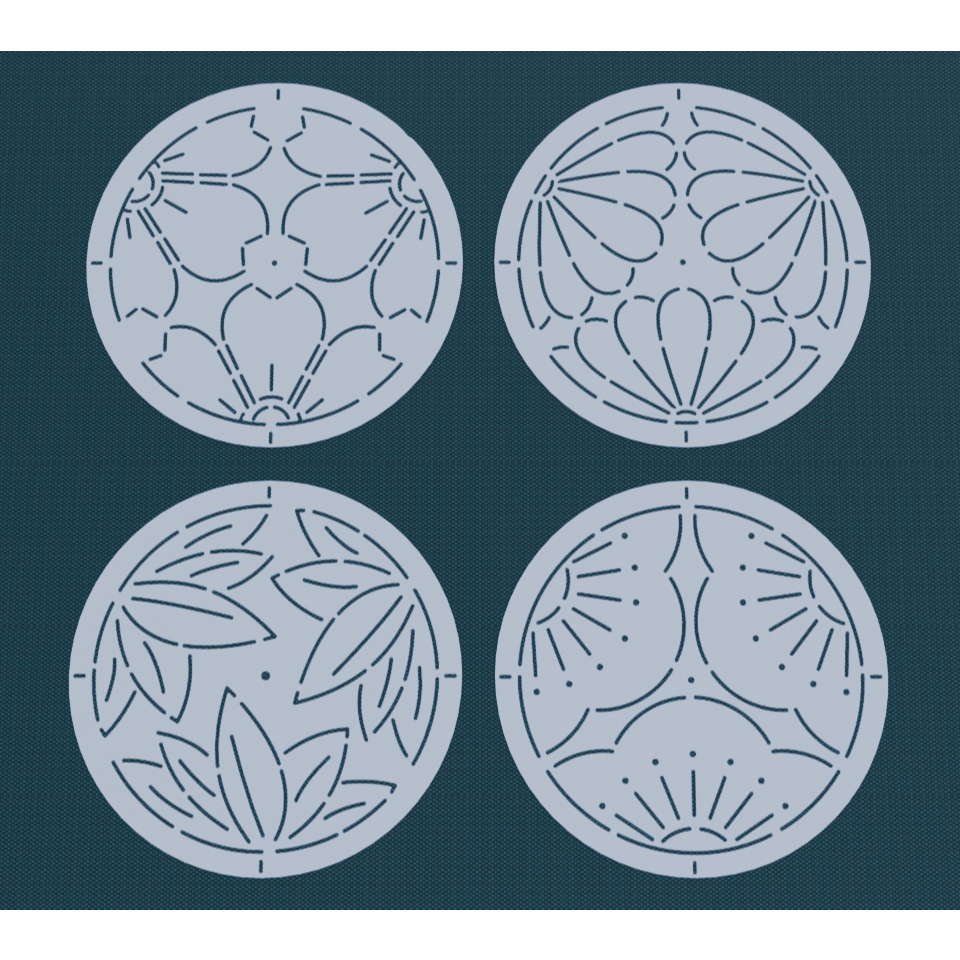 

Sashiko Template Mika isi 4 pola ukuran 11x11cm Set 9