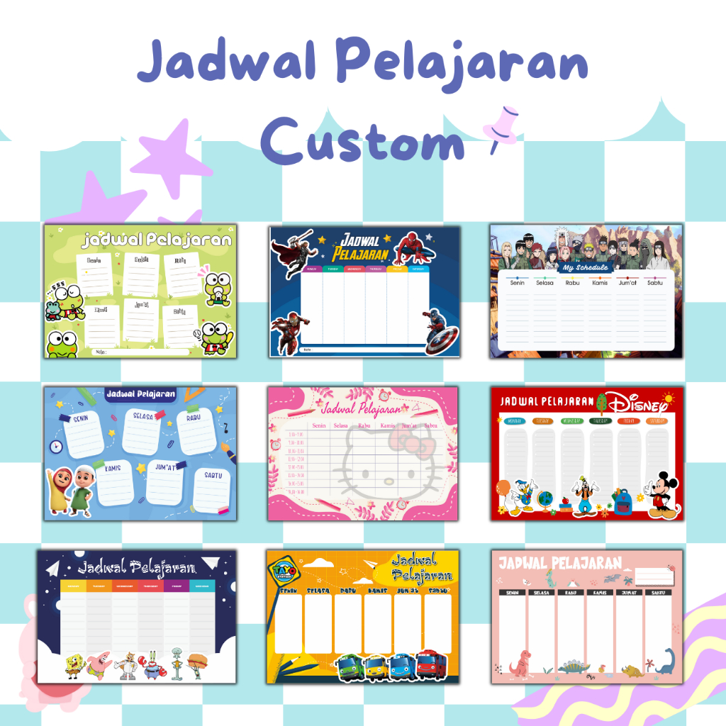 

Jadwal Pelajaran Custom / Jadwal Pelajaran Kids
