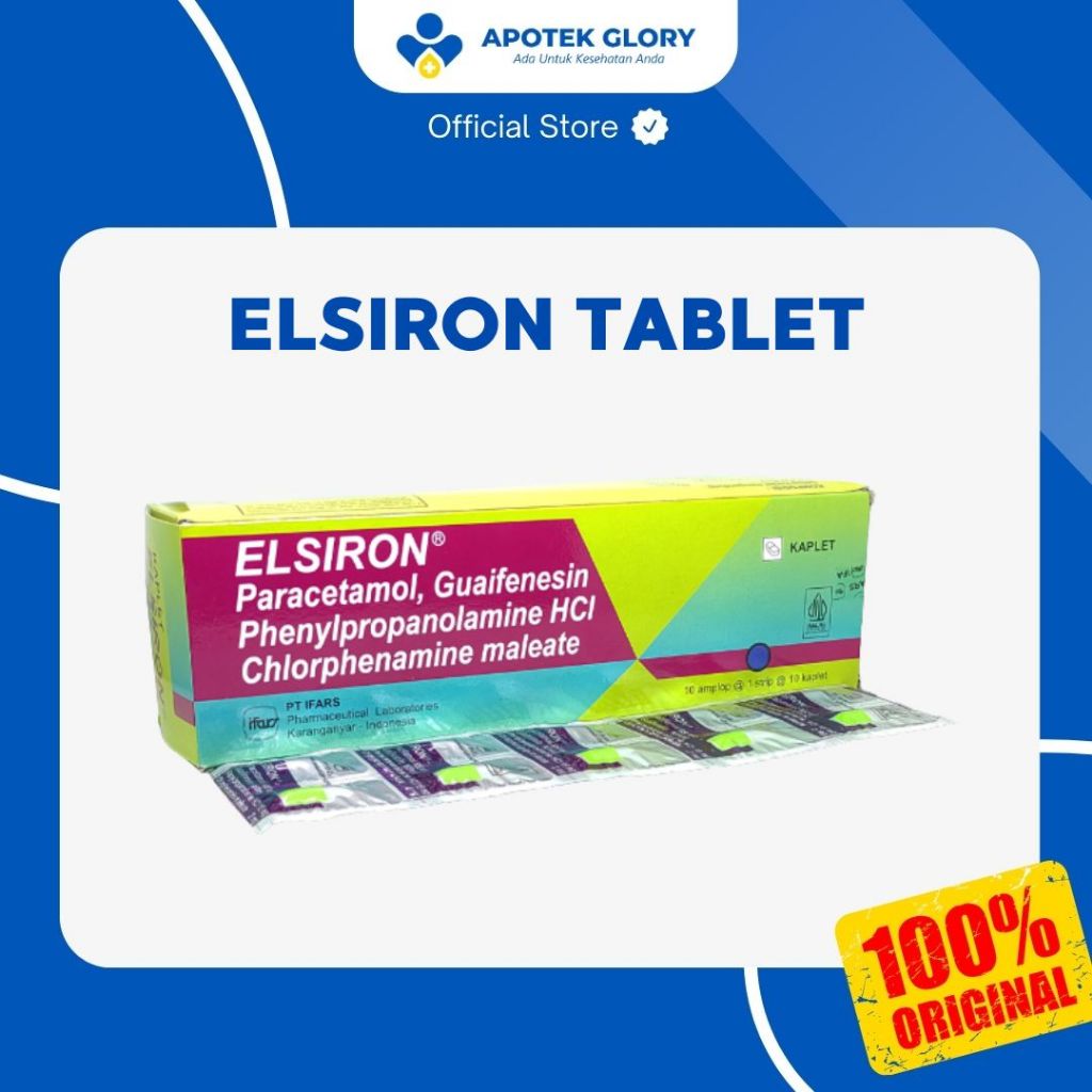ELSIRON TABLET OBAT DEMAM,BATUK DAN FLU