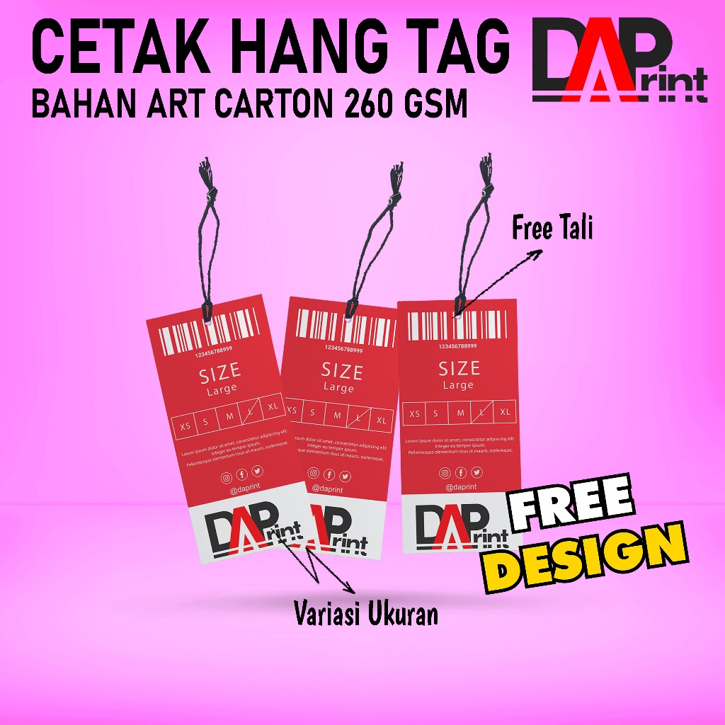 

Cetak Label Hangtag Baju Custom Free Tali