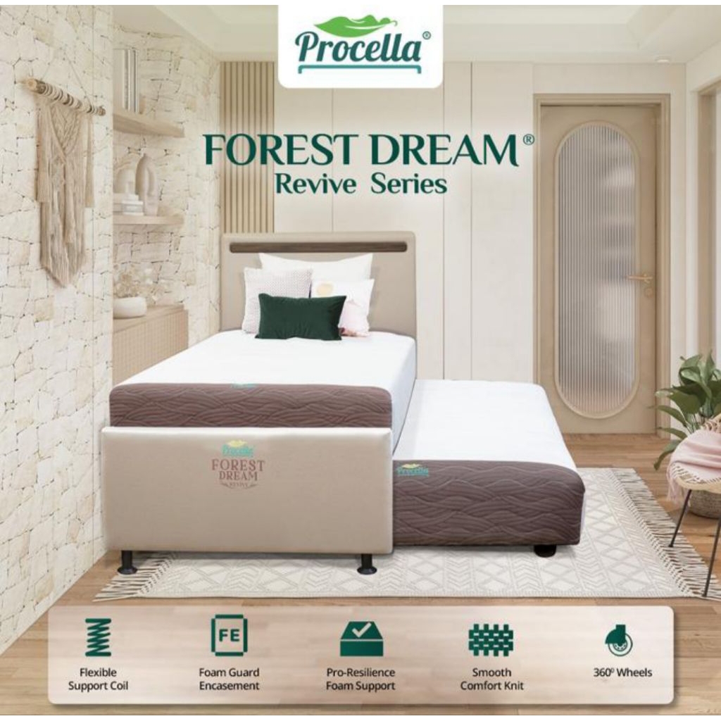 Bed Sorong Procella Forest Dream 3 in 1 Kasur Springbed Anak