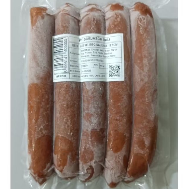 

Sosis Sapi - Beef Aussie Bbq 16,5 cm 450 gr (PT. Soejasch)