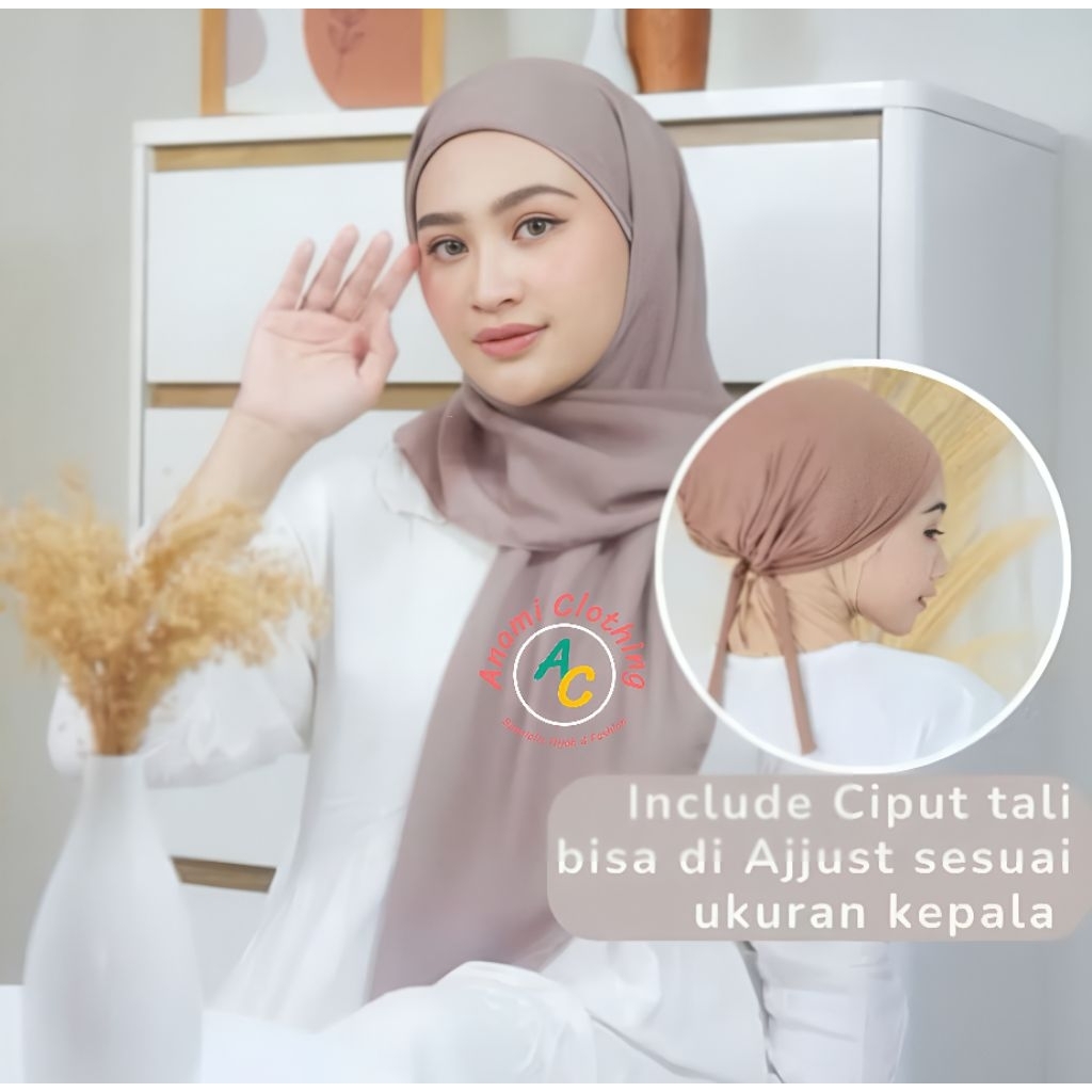 HIJAB SEGITIGA INNER TALI 2 LAYER / SEGIEMPAT INNER CERUTY BABYDOLL TALI 2 LAYER / JILBAB SEGITIGA I