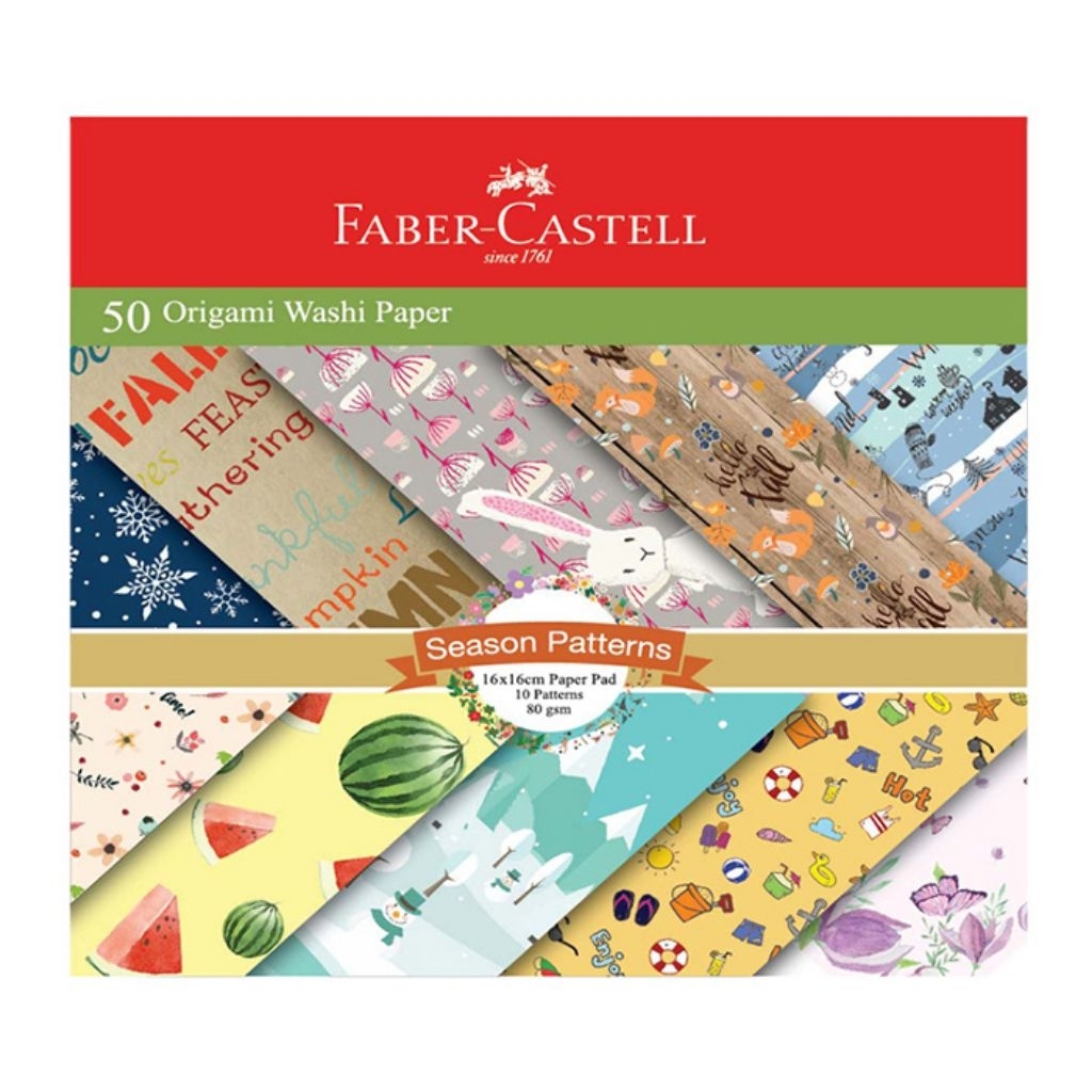 

FABERCASTEL 50 Origami Washi Paper 16x16Cm Season Pattern Kertas Lipat Faber-Castel