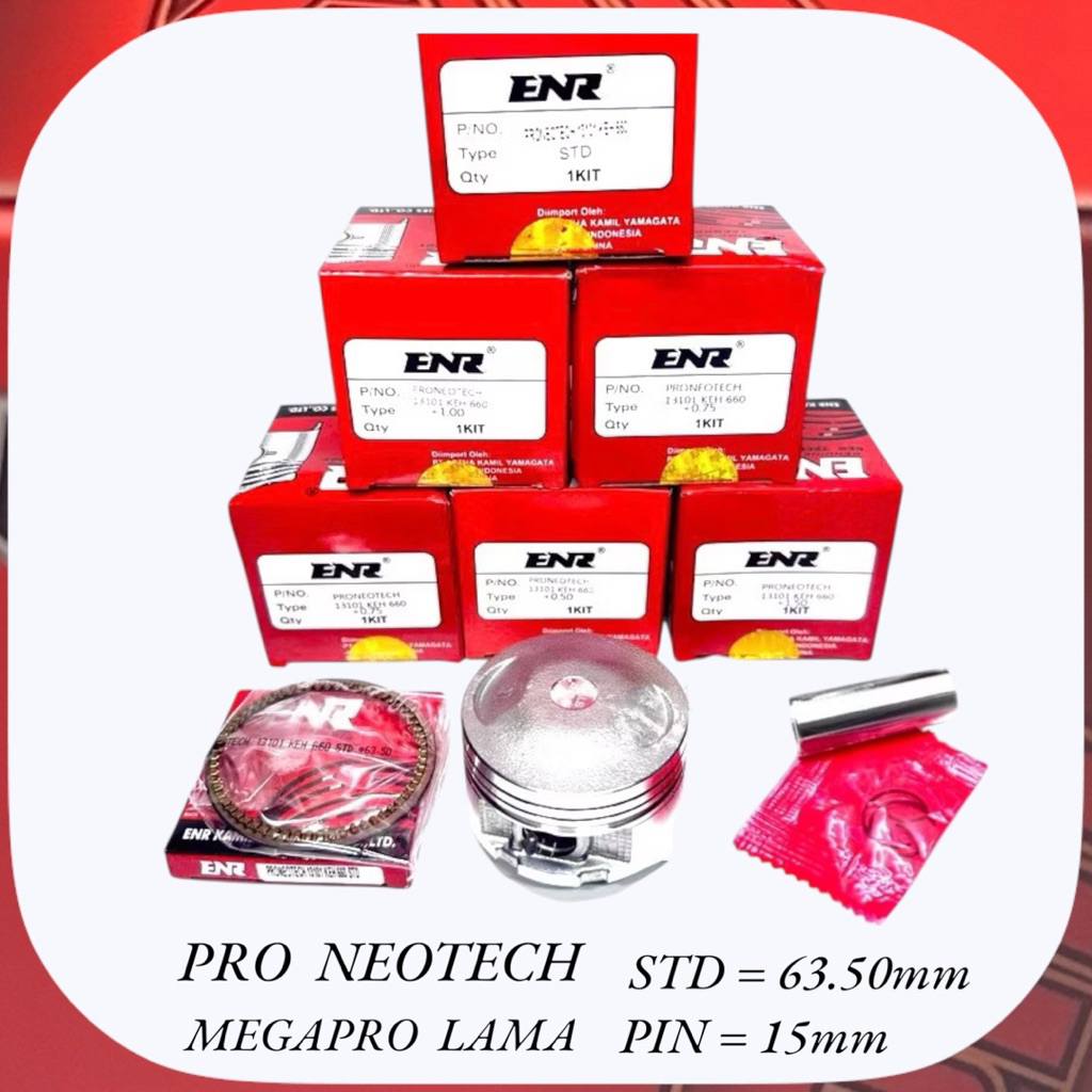 Piston Kit GL PRO NEOTECH MEGAPRO KARBU LAMA Os : STD - 25 - 50 - 75 - 100 - 150 - 200 Original ENR
