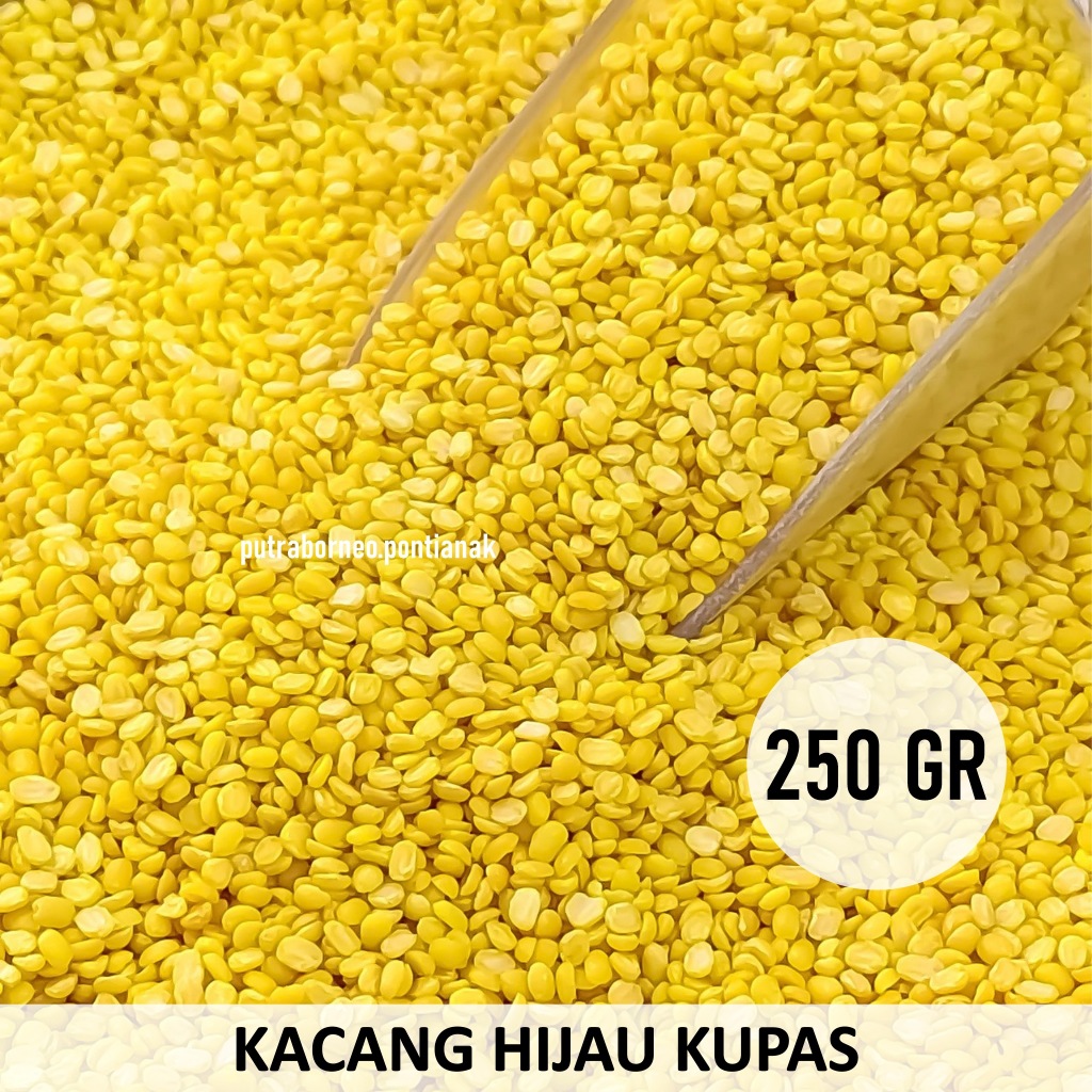 

Kacang Hijau Kupas 250 gr / Kacang Ijo Kupas Mentah / Tau Pai Isian Onde Onde