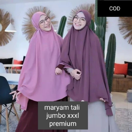 Kerudung Bergo Non Pet jumbo Tali Jilbab Jersey BIG SIZE xxl hijab Pinguin bagus murah syari
