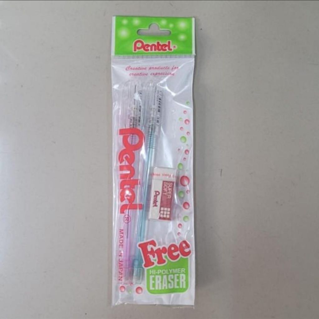 

Pensil Mekanik Pentel Caplet 0,5 mm ( 1 set isi 2 pcs fre penghapus )