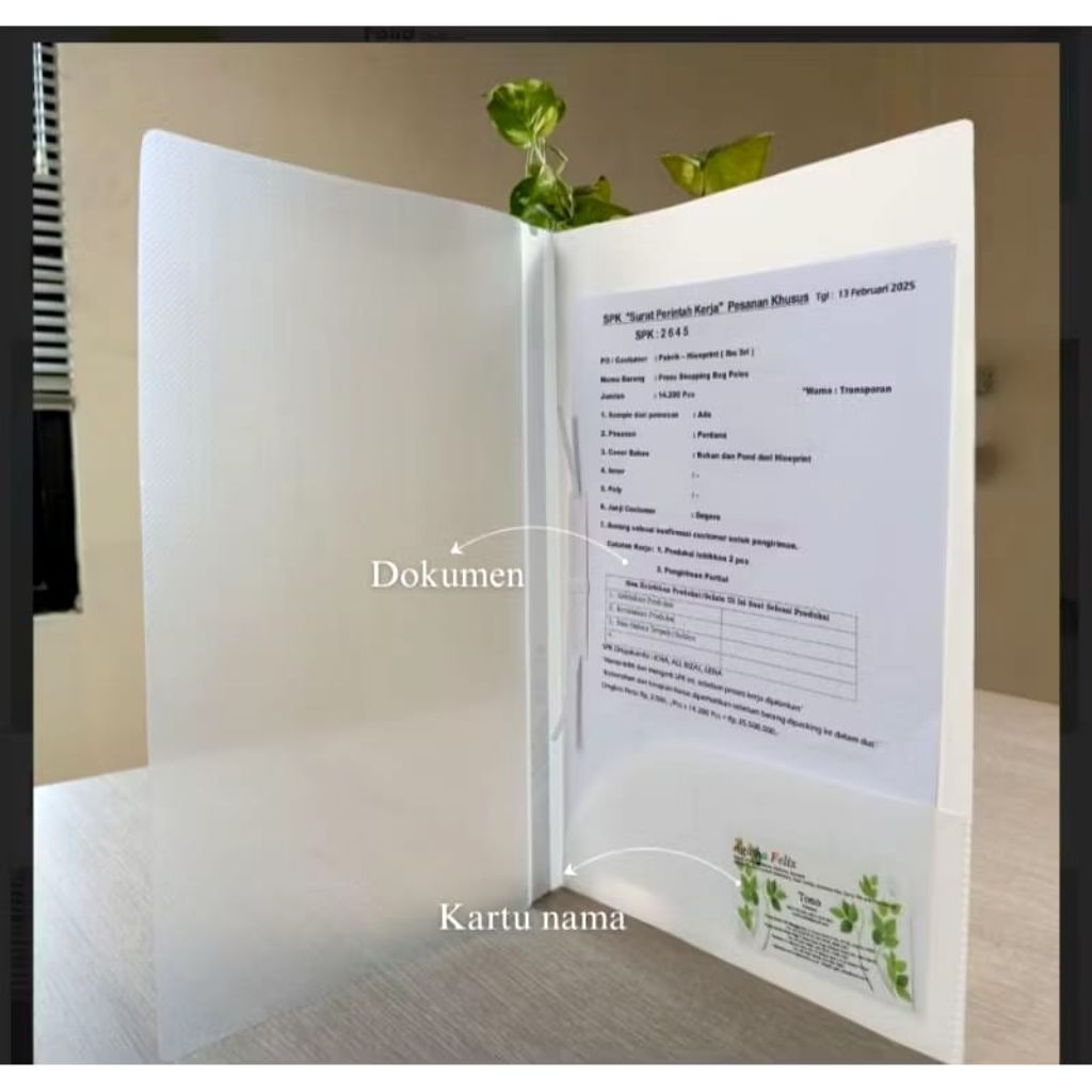 FELIX BUSINESS FILE BISNIS FILE FOLIO F4 A4 MAP PLASTIK KERTAS BOLONG 2 DUA PENJEPIT SNAIL FASTENER 