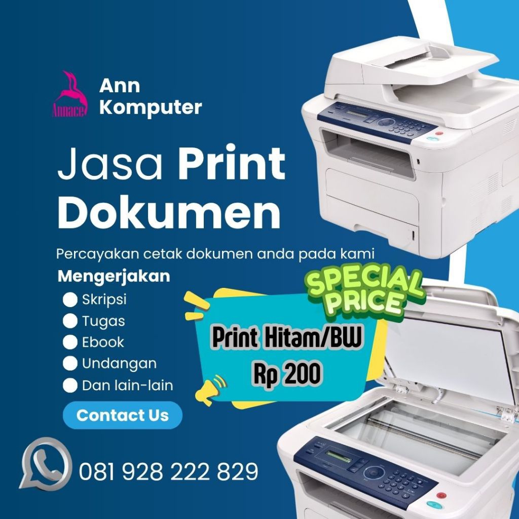 

JASA PRINT A5/A4/F4– Cetak Dokumen, Skripsi, Buku, Modul, Ebook, Makalah, CV, dll | Bisa Warna & BW