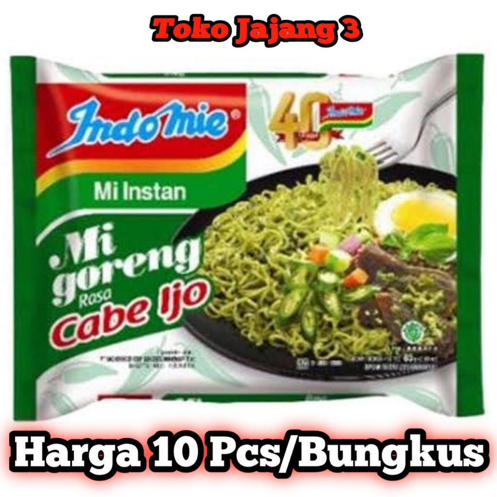 

Mie Indomie Cabe Ijo Harga 10 pcs + Packing Extra Bublewarp