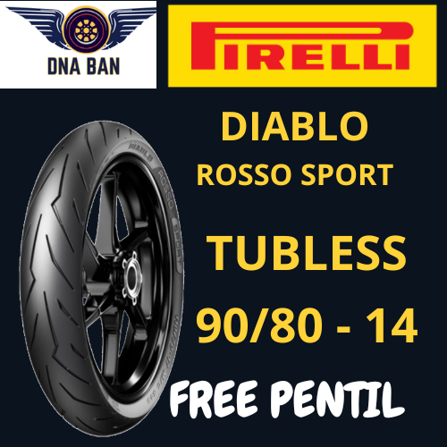 Pirelli Diablo Rosso Sport 90/80 - 14 tubless free pentil / Pirelli Diablo Rosso Sport Ring 14