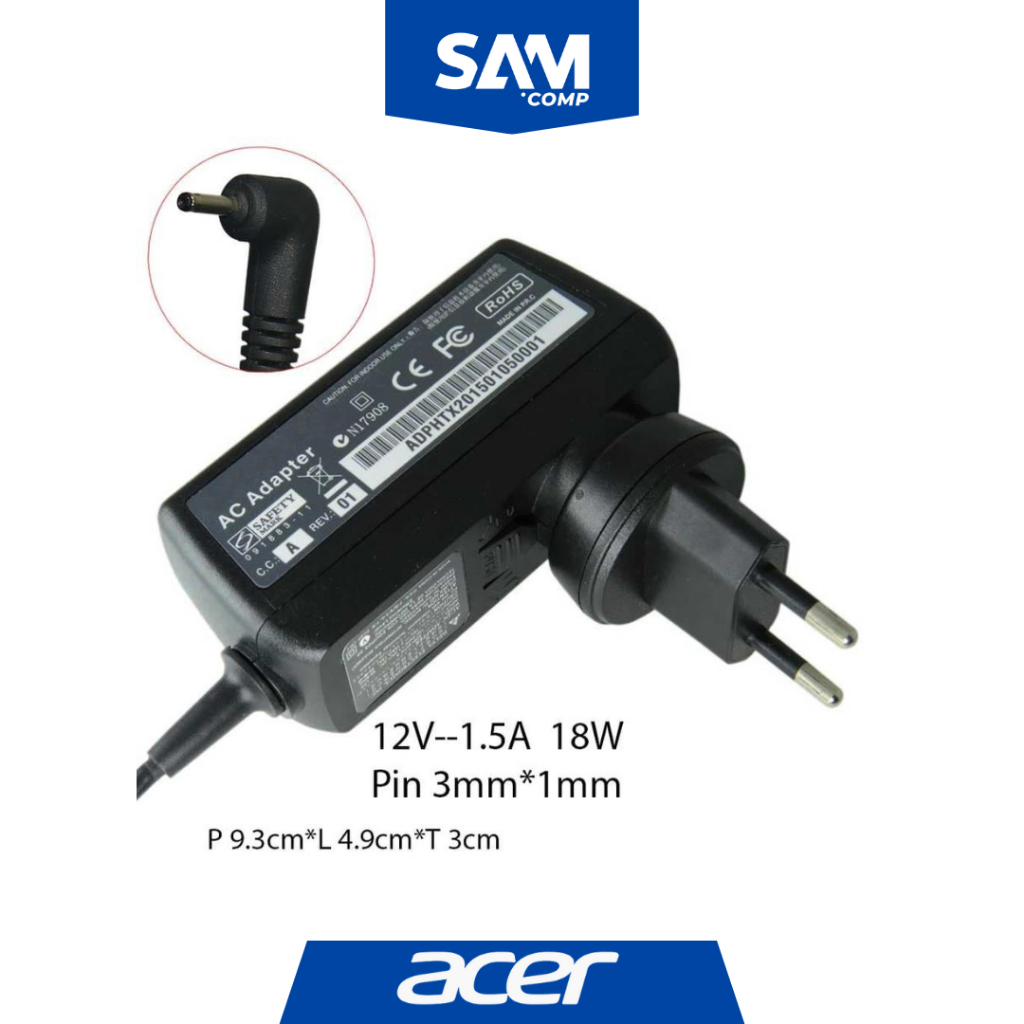 Adaptor Charger Laptop Acer 12V - 1.5A - Adaptor ACER 12V 1.5A (ICONIA)
