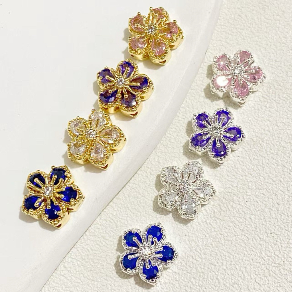 Manik Mote Metal Sakura Jewel banyak lubang cantik cocok untuk buat tambahan di crystal cangkang ata