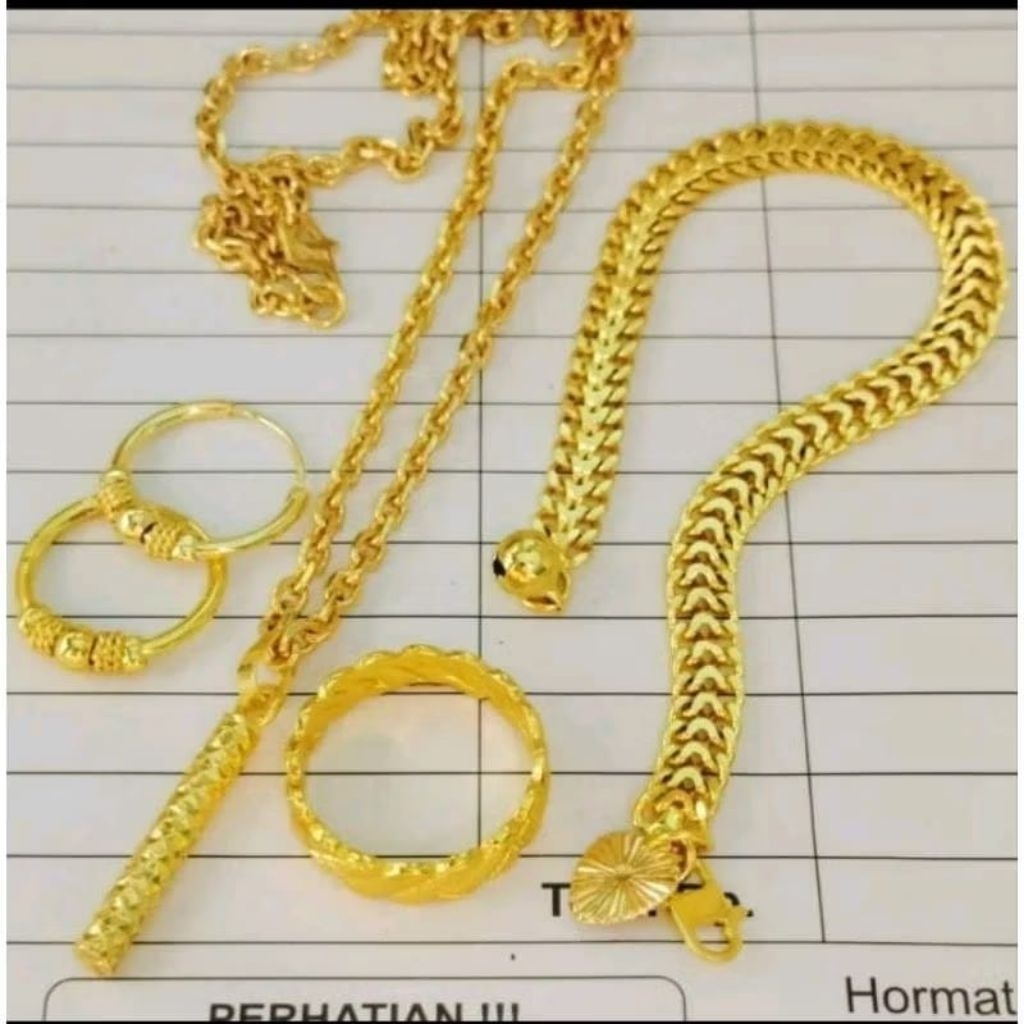 set perhiasan wanita dewasa asli titanium