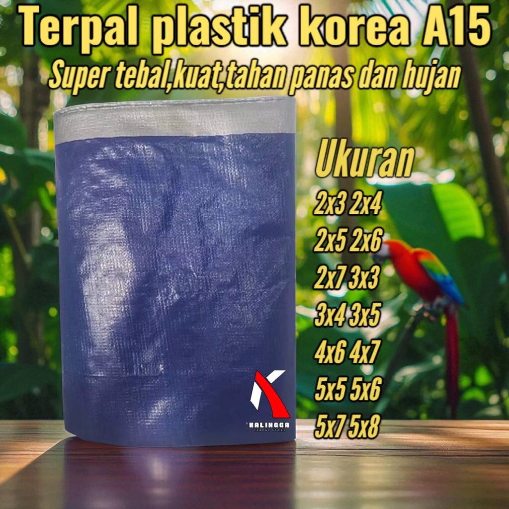 terpal plastik Korea A15 warna BIRU SILVER ukuran 2x3 2x4 2x5 2x6 2x7 3x3 3x4 3x5 4x6 4x7 5x5 5x6 5x