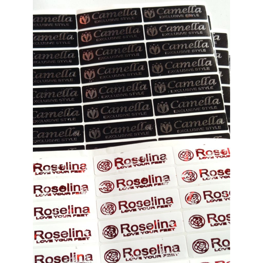 Merek Stiker Sandal Rosalina Dan Camelia Perlembar