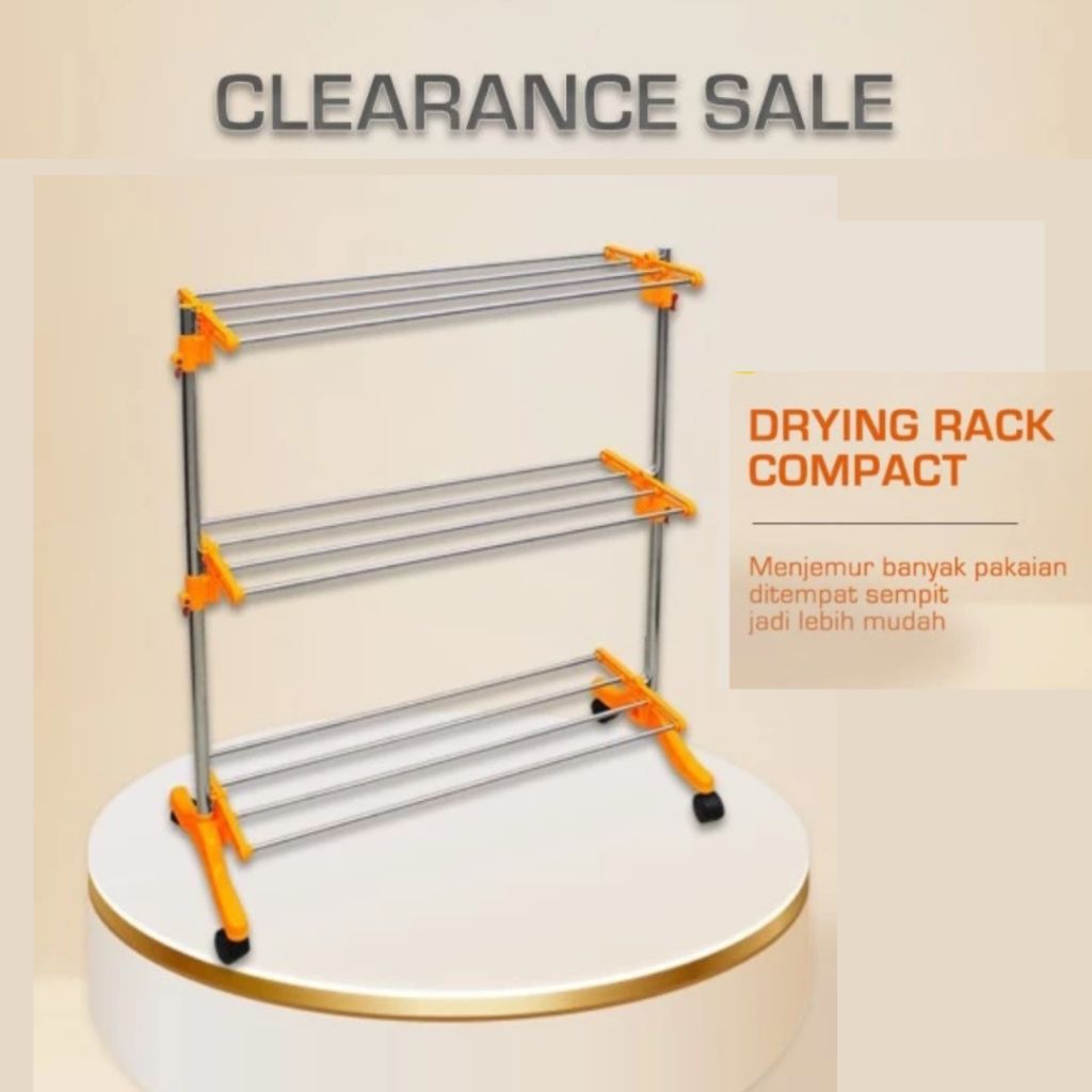 NEOHAUS DRYING Compact STAINLESS Jemuran Baju Kecil Kuat Kokoh Jemuran Handuk Jemuran Teras