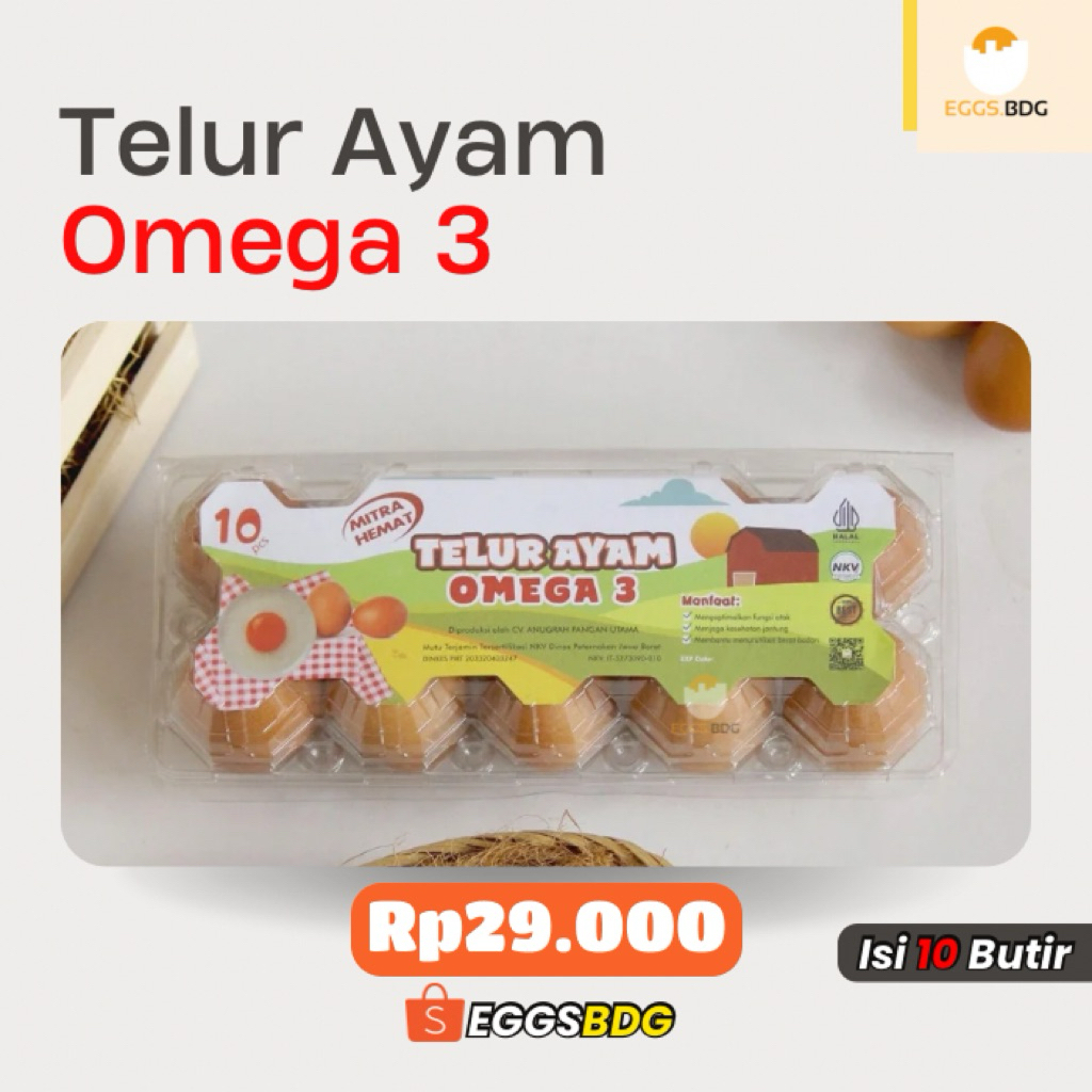 

Telur Ayam Omega Isi 10 pcs