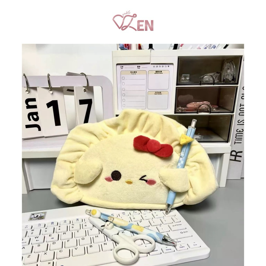 

double.zen ಇ. Hello Kitty Cute Dumpling Pencil Case (Tepak Kotak Tempat Penyimpanan Pensil lucu tas sekolah)