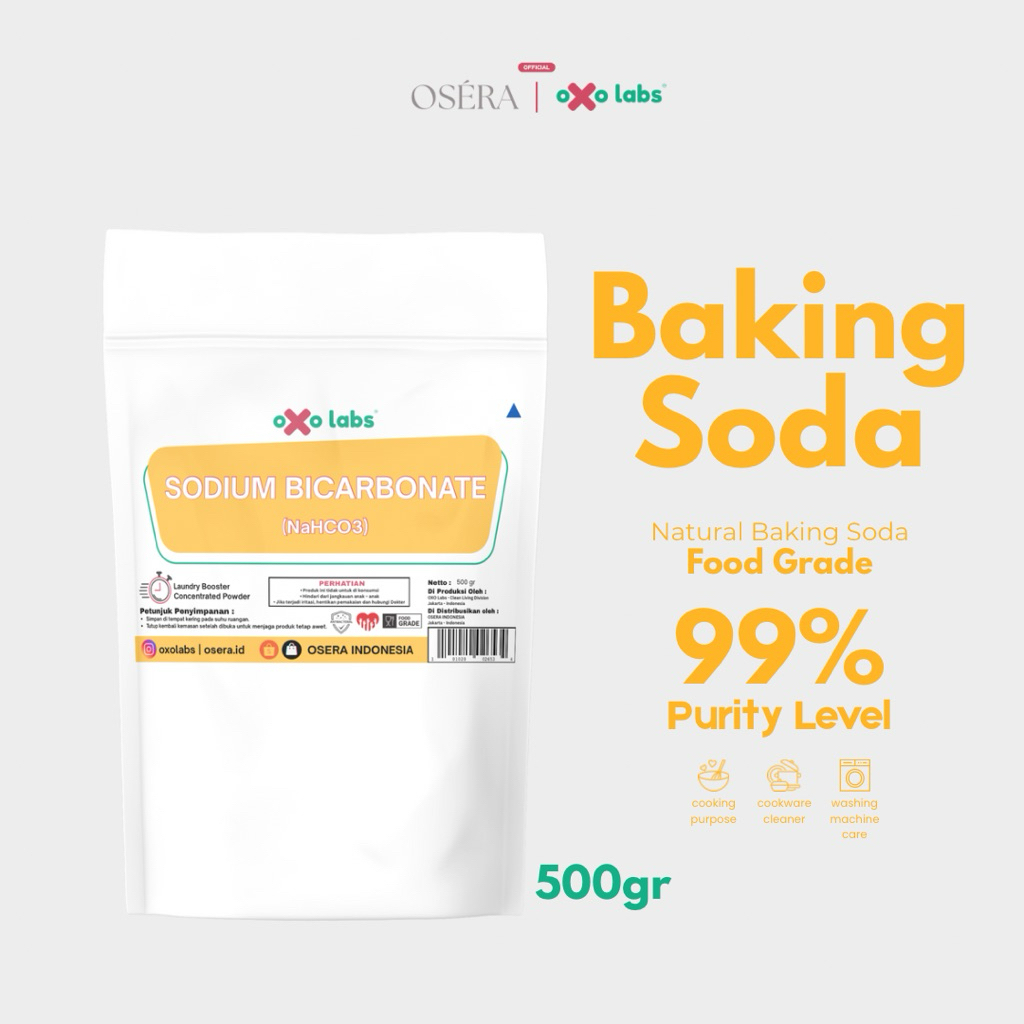 

OXO Labs Baking Soda - Sodium Bicarbonate Food Grade / Soda Kue 500 Gr