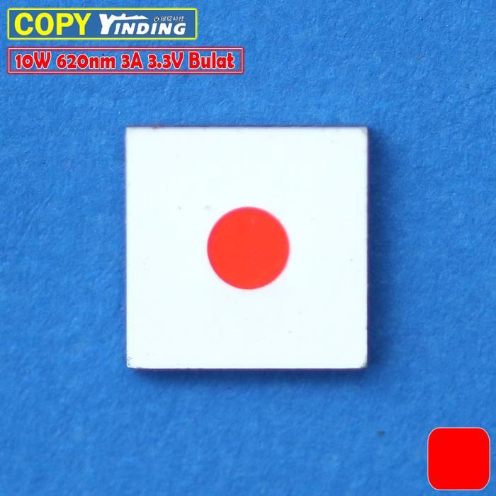 Chip LED 5050 10W Merah 3V Yinding 620nm Chip Bulat Mata Senter Tembak