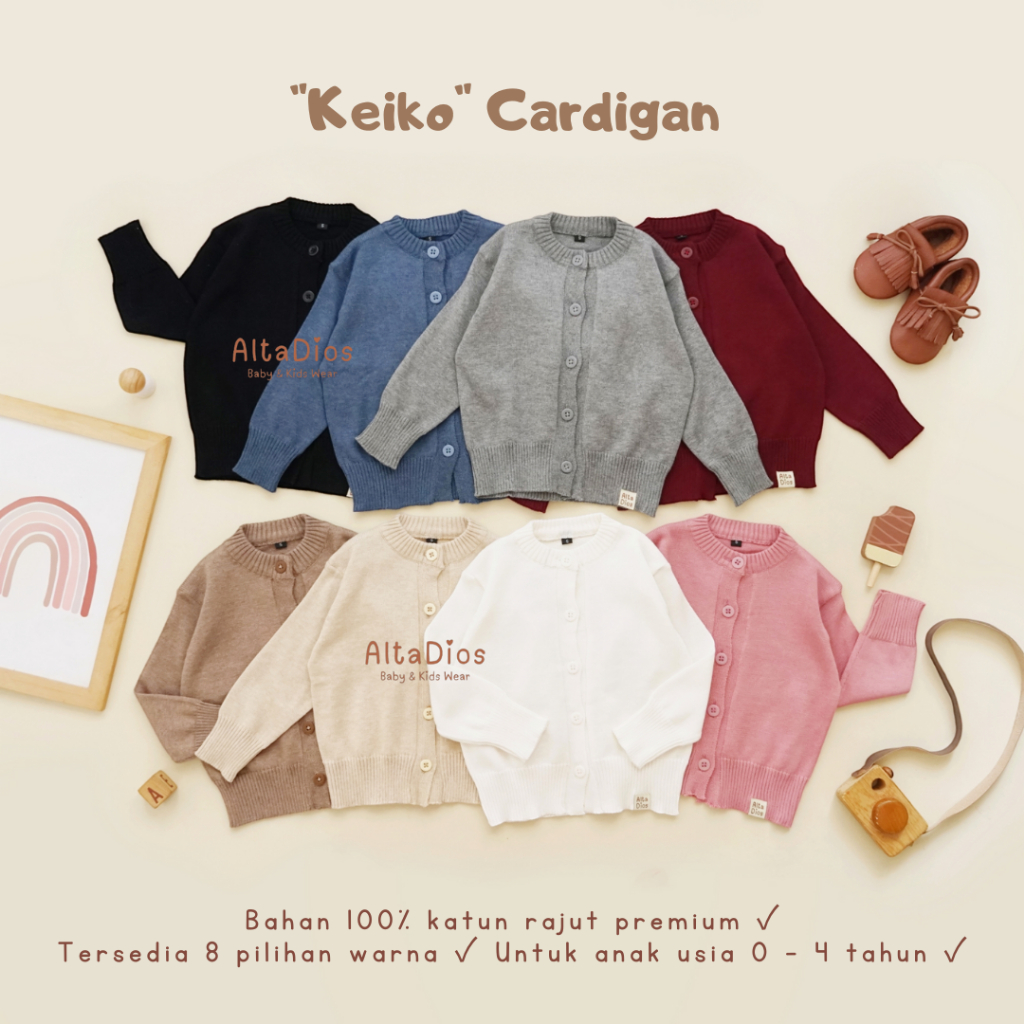 [Altadiosbaby] Kado KEIKO Cardigan Rajut Anak dan Bayi Premium | Cardigan Korea Baby and Kids | Oute
