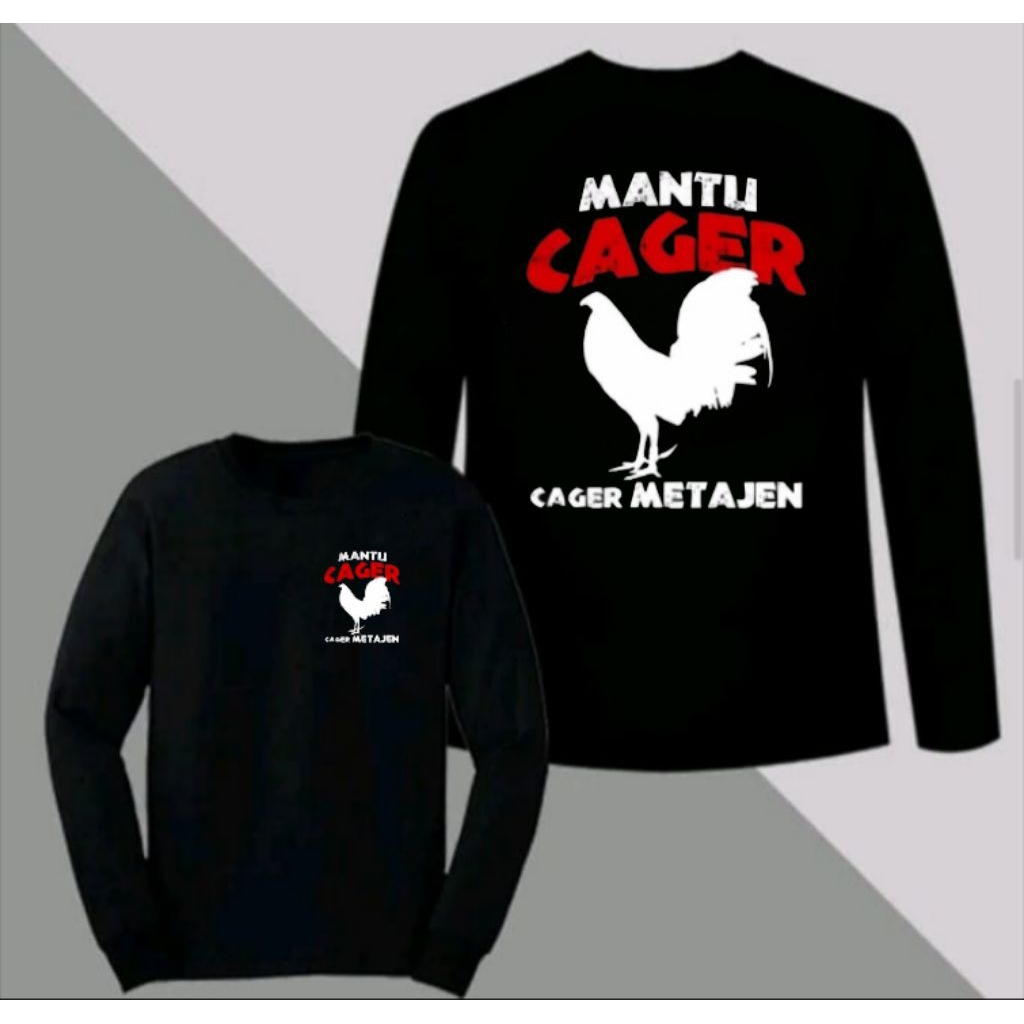 KAOS LENGAN PANJANG BALI  MANTU CAGER METAJEN - Baju Ayam Tradisi Tajen Bali Keren Bahan Adem & Nyam