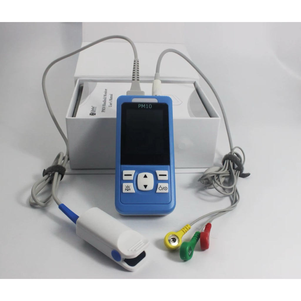 Monitor portabel genggam perawatan rumah, Aksesori Monitor pasien kabel ECG dan Sensor Spo2 dengan M