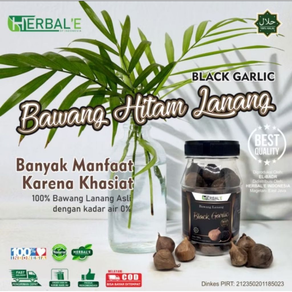

Black garlic lanang original Herbale bawang putih tunggal 100gr