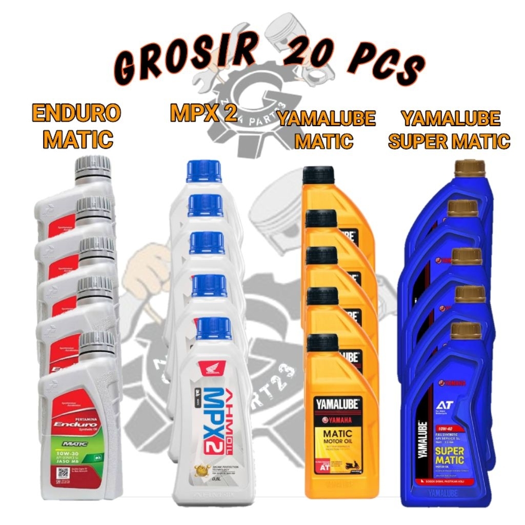 GROSIR ( 20 PCS MIX ) OLI ENDURO MATIC MPX2 YAMALUBE MATIC YAMALUBE SUPER MATIC OLI PELUMAS MESIN MO