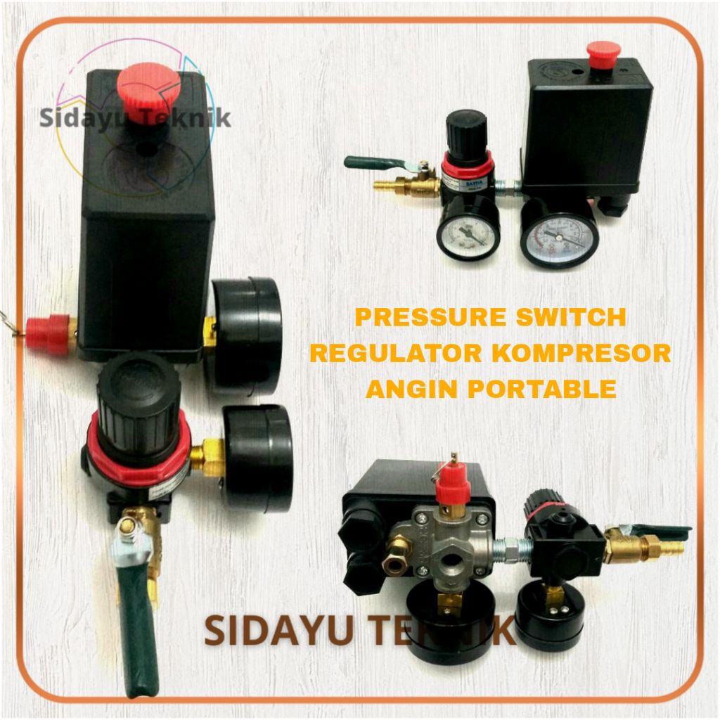 Pressure Switch Regulator Kompresor Angin Portable Set