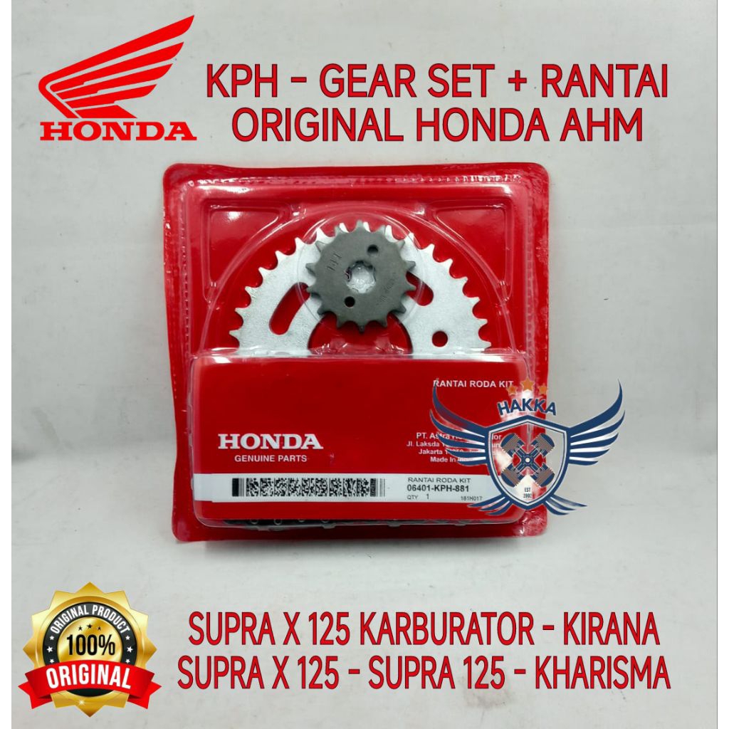 KPH ORIGINAL GEAR SET + RANTAI HONDA SUPRA X 125, GEAR SET + RANTAI HONDA SUPRA 125, GEAR SET + RANT