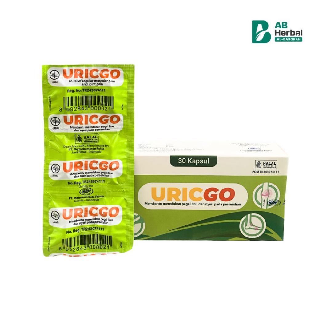 URICGO 1 KEPING ISI 6KAPSUL MEMBANTU MEREDAKAN PEGAL LINU DAN NYERI PADA PERSENDIAN URIC GO