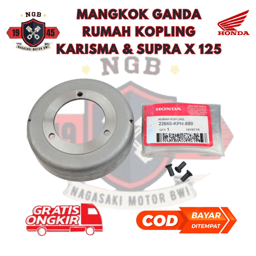 Rumah Kopling Supra X 125 - Mangkok Kampas Ganda KPH Motor Honda Karisma 22660-KPH-880