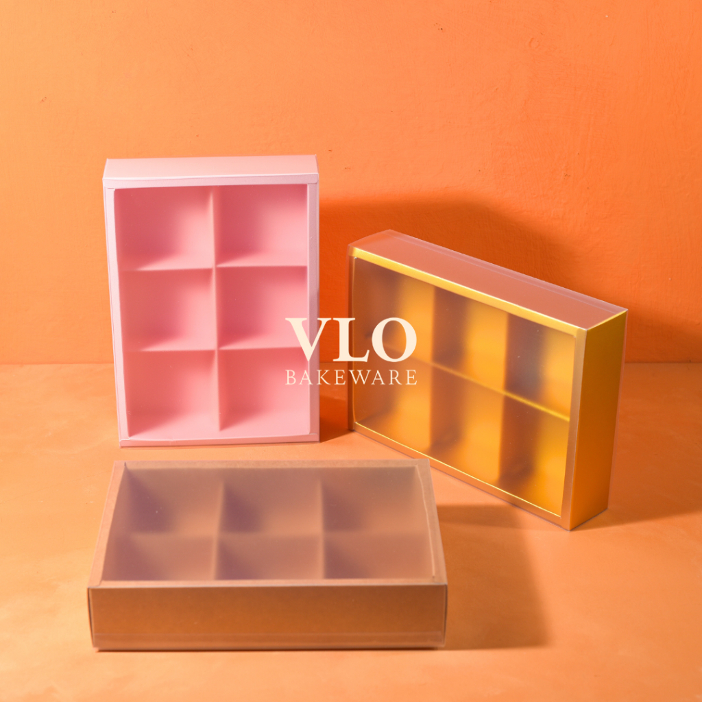 

[1 SET ISI 10 PCS] Kotak kue mooncake sekat 6 | kotak kue bulan mochi premium