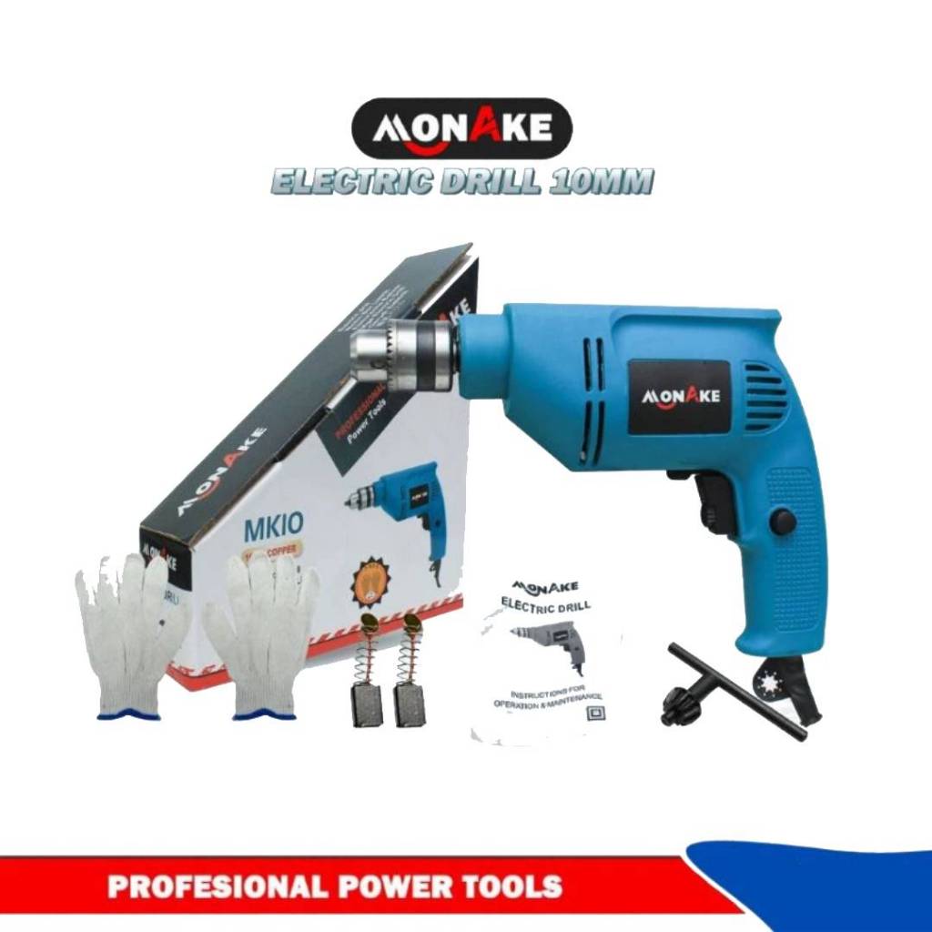 MONAKE Mesin Bor Listrik 10mm Bolak Balik / MONAKE MK10 Ketajaman Bagus Pengiriman Cepat