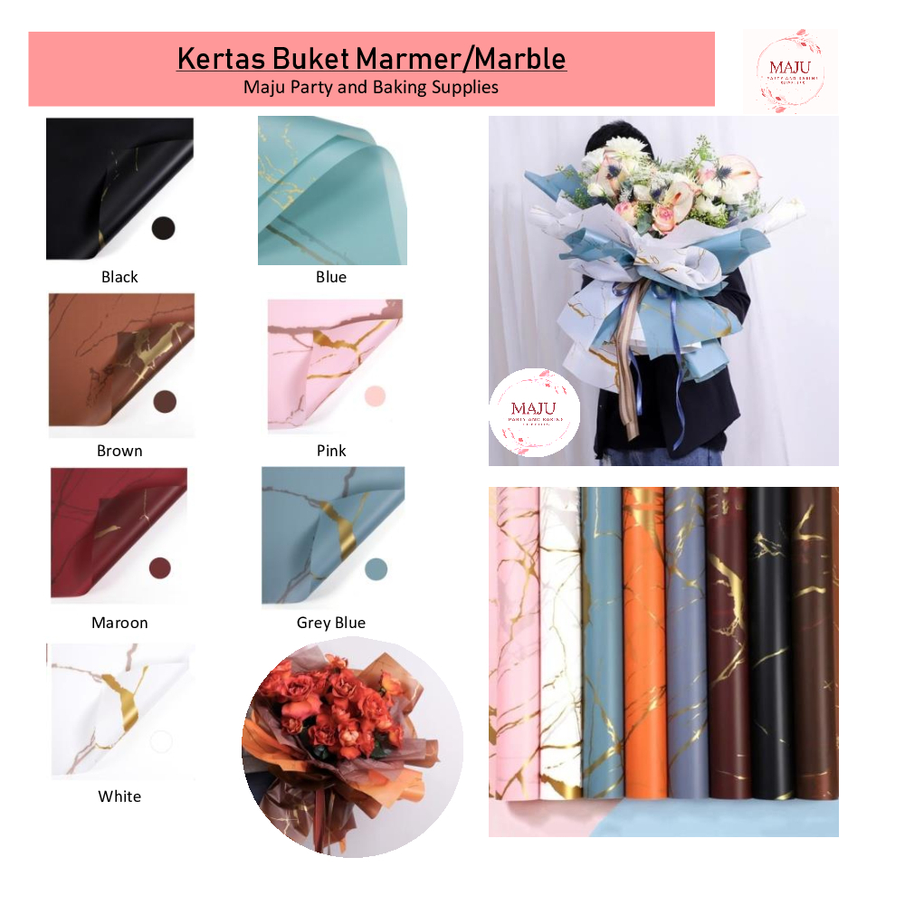 

(1 PAX ISI 20 LEMBAR) Kertas Buket GRANIT / MARMER / MARBLE / Flower Wrapping / Kertas Bunga / Flower Paper / Cellophane Paper