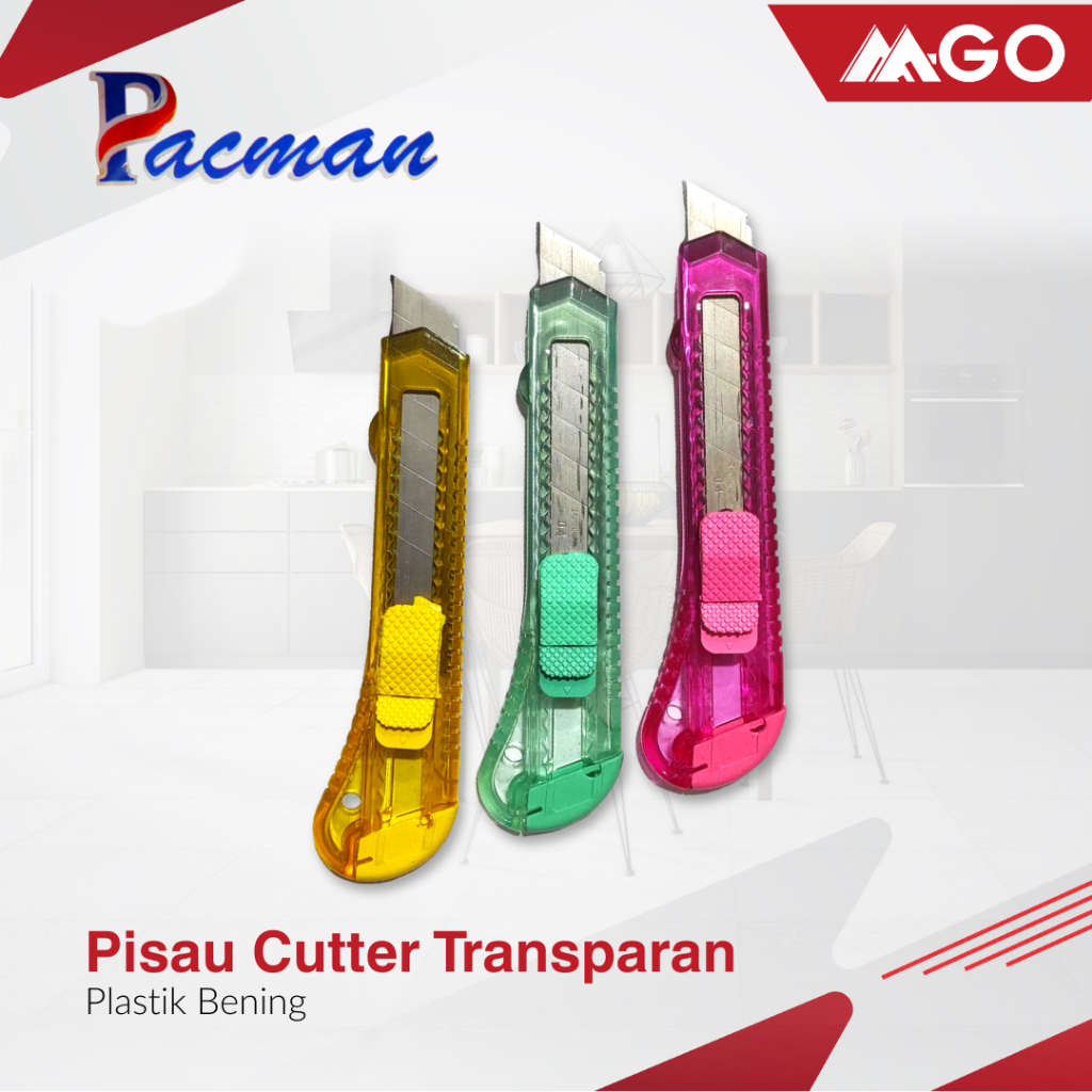 

Pisau Cutter Murah Pacman Bening Plastik