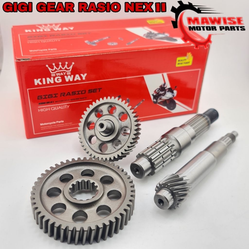 GIGI GEAR RASIO NEX II - Gigi/Gear rasio gardan sett Suzuki Nex 110 karbu/Nex 110 injeksi/Suzuki let