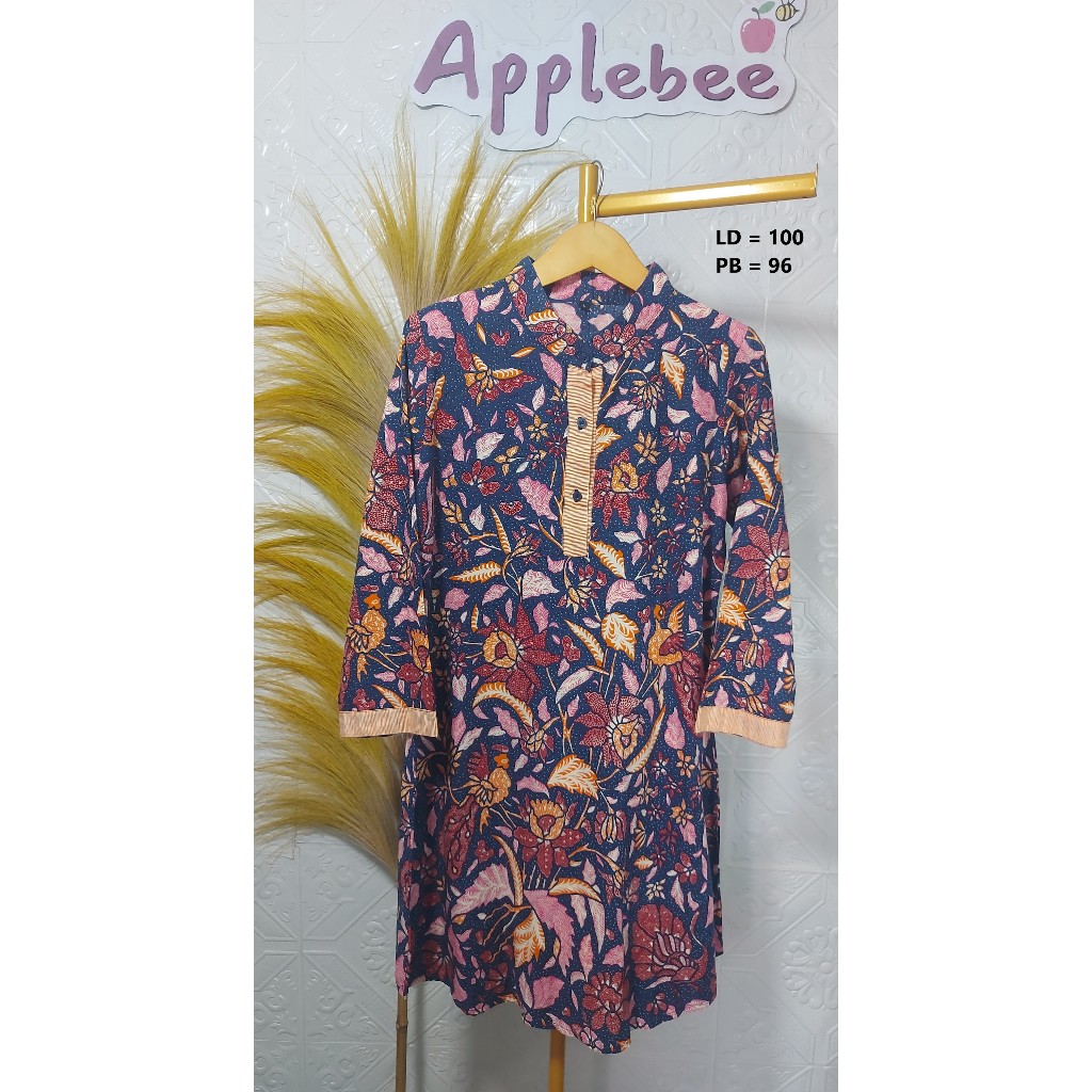 BLOUSE TUNIK BATIK KATUN BUNGA BUNGA