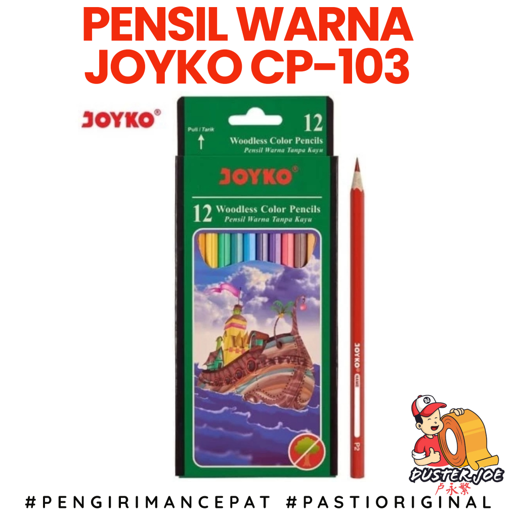 

[PER 1 PACK] Pensil Warna Joyko CP-103 Woodless 12 Warna CP 103