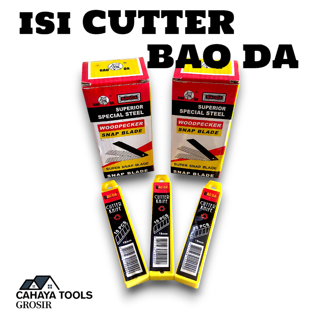 

(1 KOTAK) isi Cutter Besar / Refill Pisau Cutter 18mm Pack / isi Kater Besar BAODA