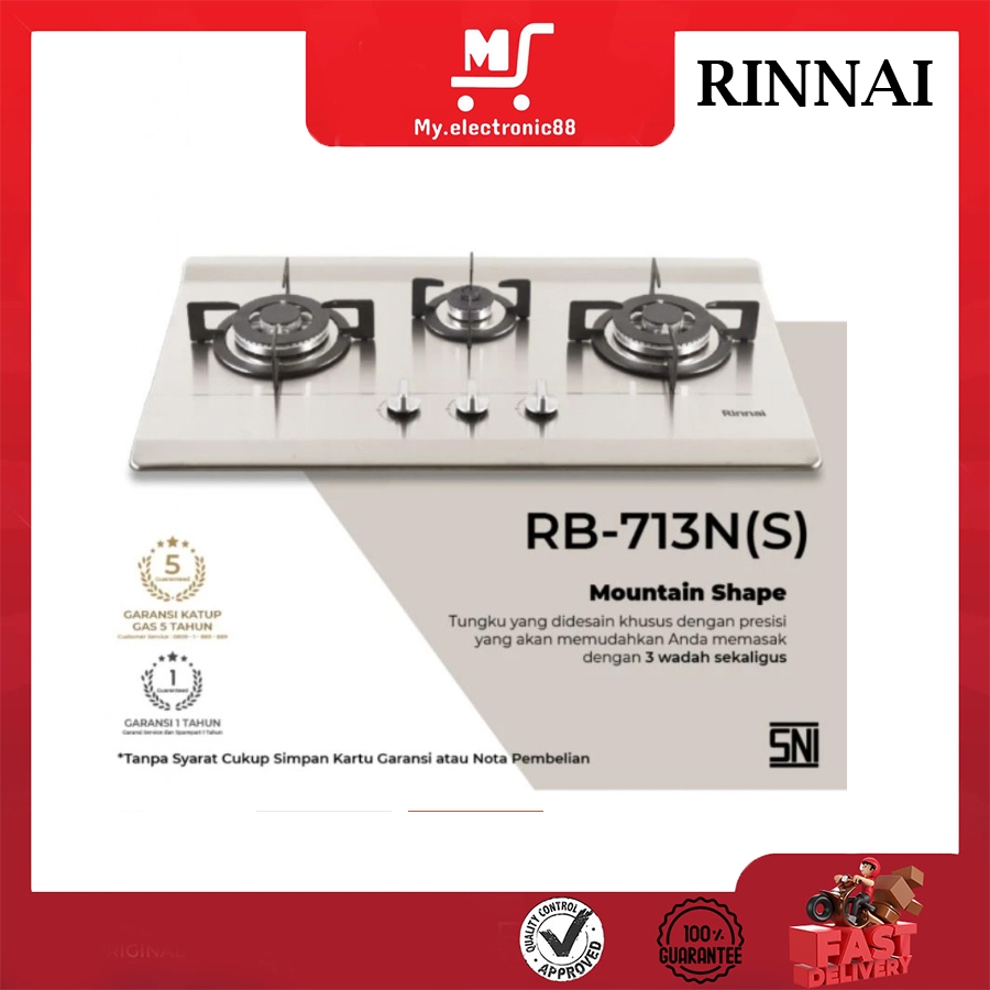 RINNAI KOMPOR TANAM 3 TUNGKU RB-713-NS