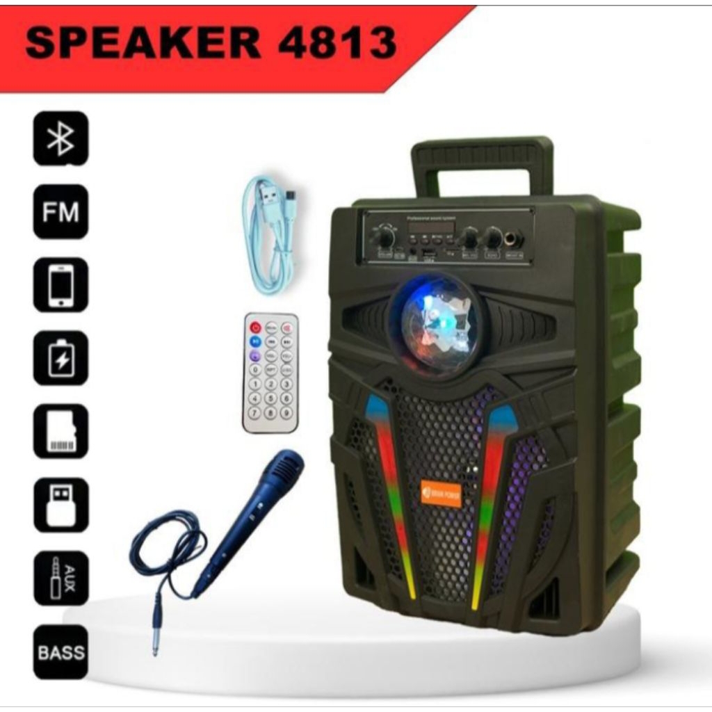 MKC KIMISO NOIR SPEAKER KIMISO QS-4813 8'8inch FREE MICHROPHONE& REMOTE WIRELESS