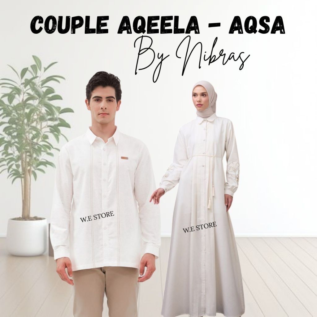 NIBRAS COUPLE AQEELA AQSA BROKEN WHITE GAMIS KOKO DEWASA TERBARU